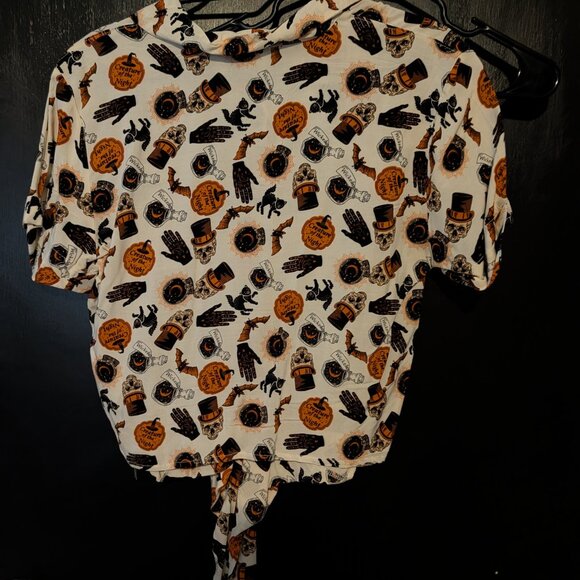 Halloween Print Button Up Shirt - Picture 3 of 3